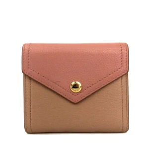 MIU MIU Logo Madras Leather Trifold Wallet Bicolor/2BD1461 - Picture 1 of 8