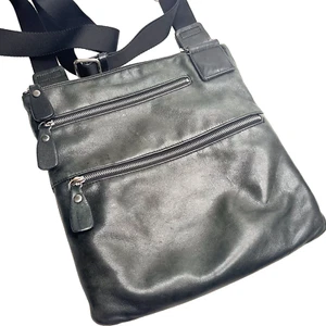 Slim Urban MARGOT New York Supple Blk/Grn Echtleder Umhängetasche Handtasche - Bild 1 von 11