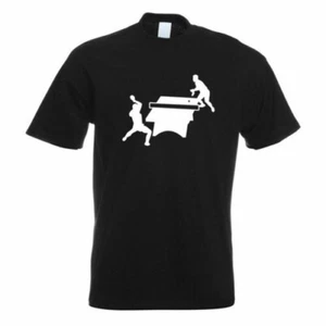 T-Shirt De Figure De Joueur De Tennis De Table Imprimé Design Fun - Foto 1 di 19