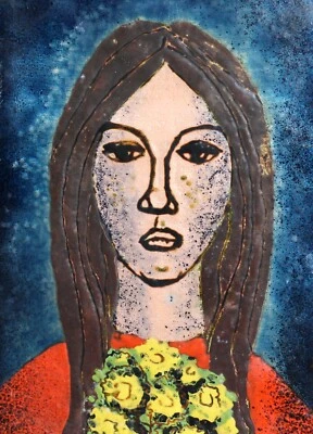 Alexander V. Orlov (1952 - ) pintura esmaltada rusa retrato firmado Foto 1 de 4