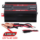 6000W LCD Car Power Inverter DC 12V To AC 110V Pure Sine Wave Solar Converter