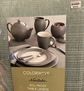 NIP Noritake Colorwave Spill Proof 60 x 120 Inch Oblong Tablecloth GREEN - Picture 1 of 9