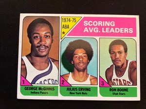 1975-76 Topps - League Leaders #221 Ron Boone, George McGinnis, Julius Erving