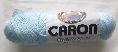 Caron Cuddle Soft Acrylic Yarn #2714 Baby Blue ~ 3 Ply ~ 1.75 oz./ 50 grams - Image 1 of 4