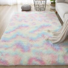 Rectangle Floor Rugs Fur Shaggy Rug Large Carpet Gradient Soft Area Bedroom Mat 