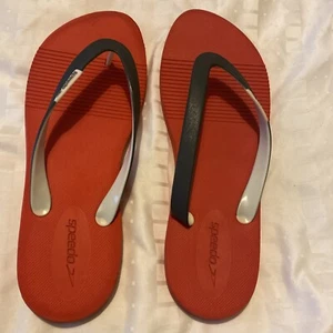 SPEEDO Men's Flip Flops Sandals Thong Style Beach Red Size Uk 10 - Picture 1 of 6