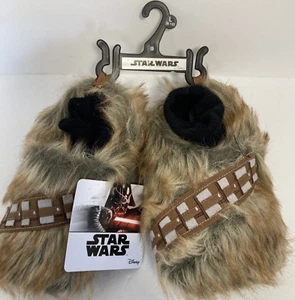 Disney Star Wars Slippers Chewbacca  TODDLER   L 9-10 Brown Faux Fur NEW - Picture 1 of 6