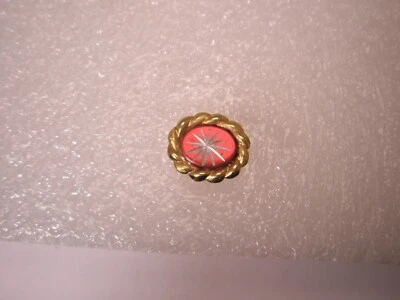 7/16" Diamond Cut Star Red Oval Quality Vintage Tie Tack Lapel Pin q103 - Image 1 of 4