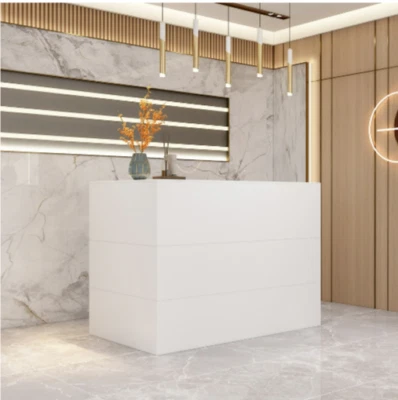 Mesa de Recepción Escritorio Oficina Blanco Bar Moderno Mostrador Salón Clásico Uno Nuevo MDF Foto 1 de 4