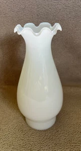 Milk Glass Hurricane Lamp Chimney Shade 8" Vintage 3" Fitter - Picture 1 of 7