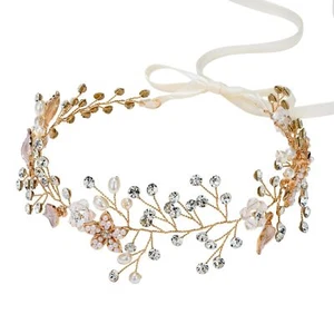 SWEETV Bridal Headband Wedding Headpiece for Bride Hair Accessories for Wedding - Picture 1 of 1
