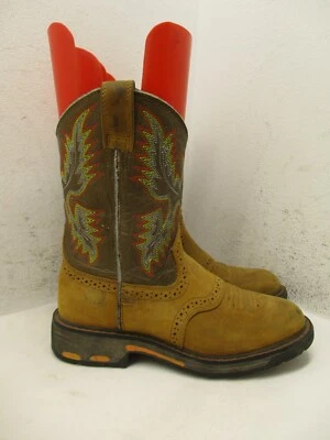 Botas occidentales Ariat de cuero marrón con punta redonda para niños estilo 10007836 talla 1,5 Foto 1 de 4