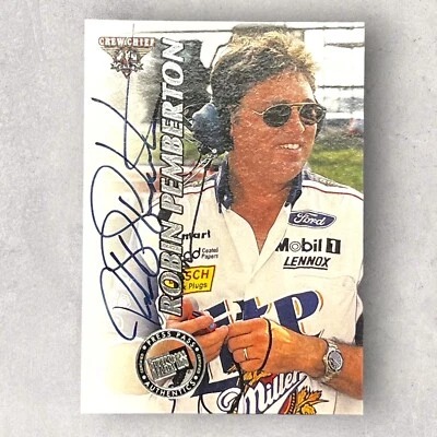 Robin Pemberton 1999 PRESS PASS AUTHENTICS CREW CHIEF CLUB NASCAR signed card - Image 1 of 2