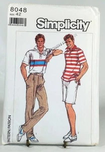 Pattern Mens Pants Shorts and Knit Top  Size 42  Simplicity 8048 - Picture 1 of 2