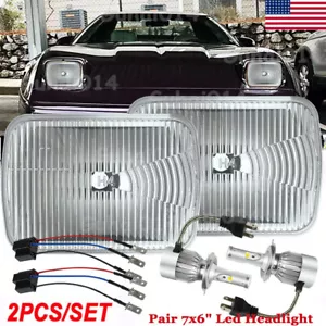 Fit Chevy Corvette C4 1984-1996 Pair 5x7 7x6 LED Headlights Projector Hi-Lo Beam - Picture 1 of 15