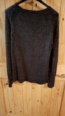 Женский свитер Chaps XL с длинным рукавом и вырезом Rd черный и серебристый - Изображение 1 из 4