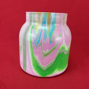Jarrón decorativo de vidrio pintado a mano con inmersión en agua - decoración del hogar - Imagen 1 de 7
