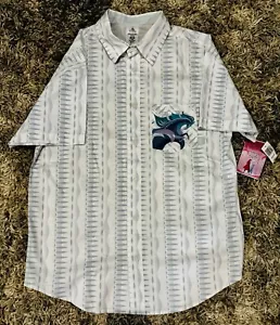 NEW Disney Shirt Adult Medium White Blue Frozen 2 Woven Brittney Lee Button Up - Picture 1 of 6