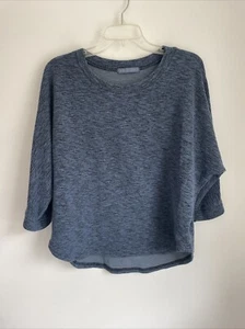 Cut Loose Size MEDIUM Top 3/4 Sleeve Boxy Blue Oversized Pullover J15 - Picture 1 of 3
