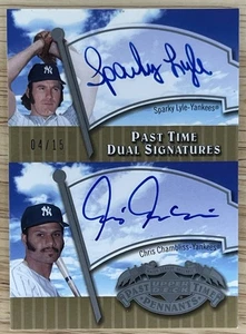 2005 UD Past Time Pennants Sparky Lyle Chris Chambliss Dual Auto 04/15 Yankees - Picture 1 of 3