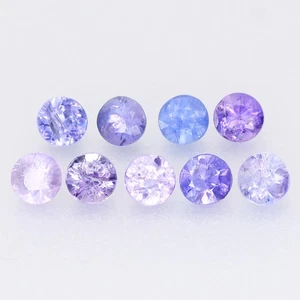 Lote de 9 piezas 0,81 quilates 2,5 a 2,6 mm redondo natural sin calefacción tanzania color elegante zafiro - Imagen 1 de 4