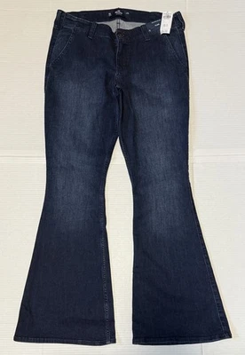 HOLLISTER - Women's Low Rise Flare Denim Blue Jeans - Size 32L - 32x33 - NEW NWT - Image 1 of 4