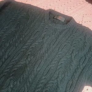 Alan Paine 100% Kaschmir Britian Herren XL Forest Green Pullover EU 54 Zopfmuster - Bild 1 von 14