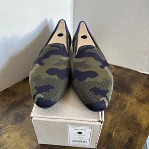 Rothy’s The Almond Loafer Spruce Camo Green Navy Women’s Size 8.5 NEW With Box - Picture 1 of 6