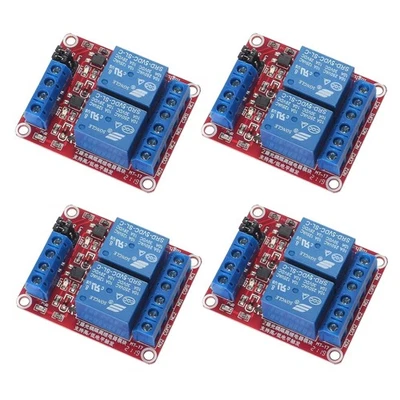 4 Stück 2-Kanal 5V Relaismodul mit Optokoppler für Raspberry Pi und Arduino - Bild 1 von 4