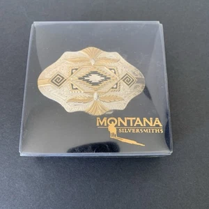 Vintage Montana Silversmiths dreifarbige Western Gürtelschnalle mit Box - Bild 1 von 11