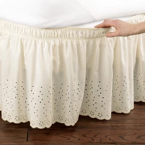 Eyelet Wrap Around Bed Skirt with Ruffle - Picture 1 of 6