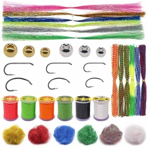 Fly Tying Kit - Beginner's Fly Tying Materials - 120 Pieces - Includes Hooks,... - Picture 1 of 8