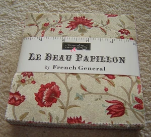 MODA 5" squares charm pack LE BEAU PAPILLON french general set of 42 - Picture 1 of 4