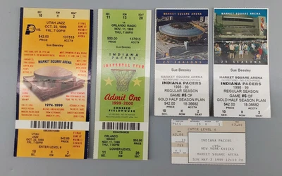 Lot of 5 Indiana Pacers TIcket Stubs 1998-1999 - Image 1 of 4