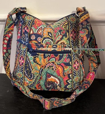 Vera Bradley Crossbody Venetian Paisley Bag Colorful Quilted Zipper Pockets READ - Image 1 of 4
