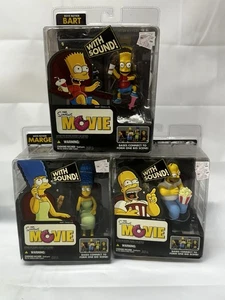 Lotto 3 Figurine Simpsons Movie McFarlane Set 2007 Bart Homer Marge NUOVE - Foto 1 di 5