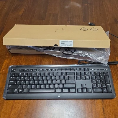 BRAND NEW HP Desktop 320K Slim Wired QWERTY Keyboard - Black - SEALED! OEM HP lz - Image 1 of 2