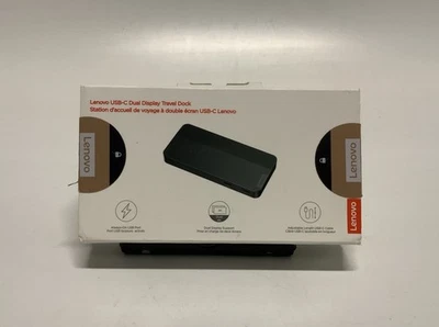 Base de viaje Lenovo USB-C doble pantalla (número de pieza: 40B90000US). Envío gratuito. Foto 1 de 4