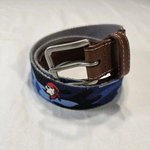 Peter Millar Golf Belt Size 30 Leather Woven Gasparilla Inn Blue Camo Pirate - Picture 1 of 6
