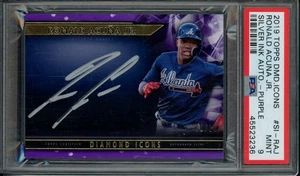 2019 Topps Diamond Icons Ronald Acuna Jr. Silver Ink Auto #'d /10 PSA 9 MINT - Bild 1 von 2