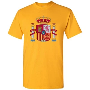 Spain European Flag Basic Cotton T-Shirt - Gold - Picture 1 of 7