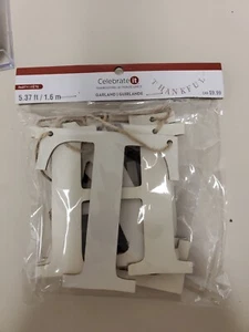 Celebrate It ~ Wooden Thankful Garland ~ Thanksgiving Decor ~ - Picture 1 of 7