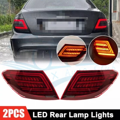 For Mercedes Benz W204 C200 C250 C300 2007-2014 Red LED Tail Lights Rear Lamps n - Image 1 of 4