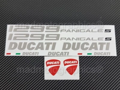 DUCATI Panigale 1299 1299s fairing tank decal stickers brushed aluminum oem size - Image 1 of 4