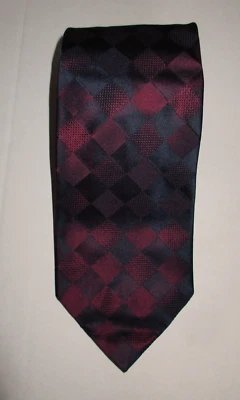 Gravata vintage Louis Vuitton masculina clássica ameixa roxa clube gola Damier Itália - Imagem 1 de 4