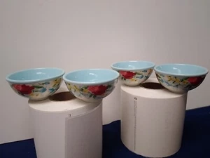 Pioneer Woman Sweet Rose Mini Dipping Bowls 3.1 Inch Diameter Set of 4 - Picture 1 of 8