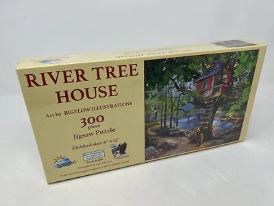 Rompecabezas de arte 300 piezas River Tree House nuevo 21"x 24" Foto 1 de 3