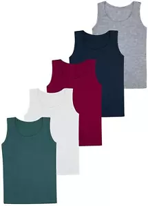 5 Jungen Unterhemden Baumwolle Tank Top Kinder Knaben Unterhemd Shirt 92-158 - Picture 1 of 56