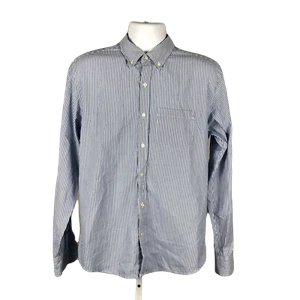 Old Navy The Classic Slim Fit Button Up Collared Dress Shirt ~ Sz L ~ Blue  - Picture 1 of 5