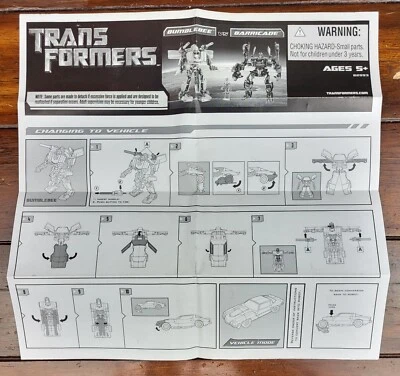 Transformers Movie First Encounter: Bumblebee vs Barricade Instruction Sheet - Image 1 of 2